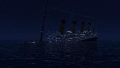 RMS Titanic sinking at 1.45 AM