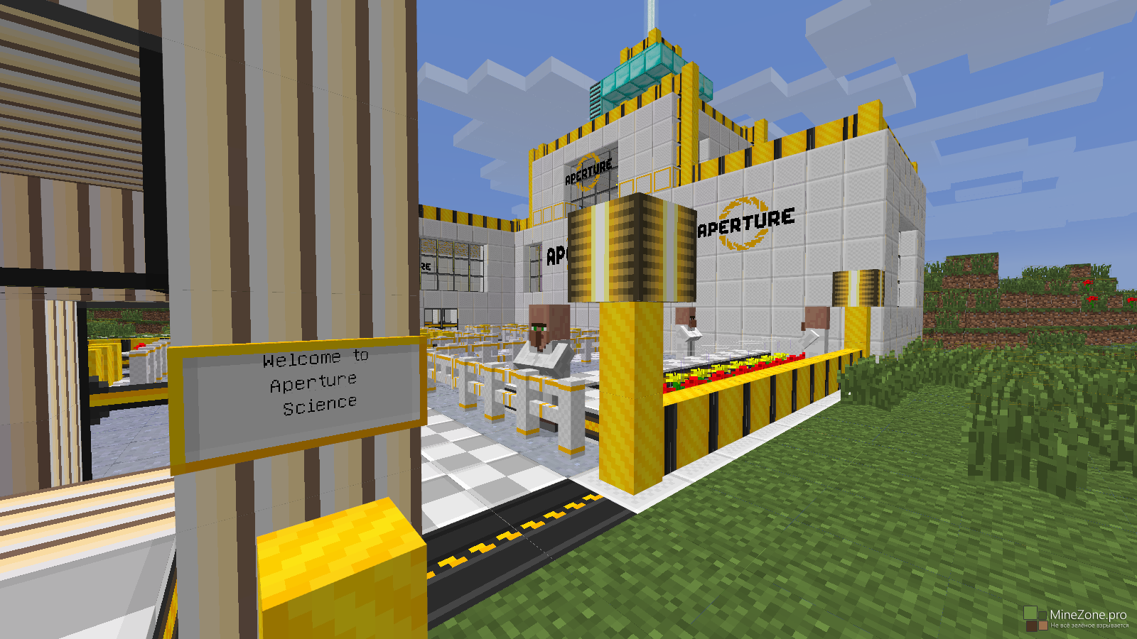 Minecraft science. Карта aperture Science. Лаборатории aperture. Aperture Science комплекс. Aperture Science майнкрафт.